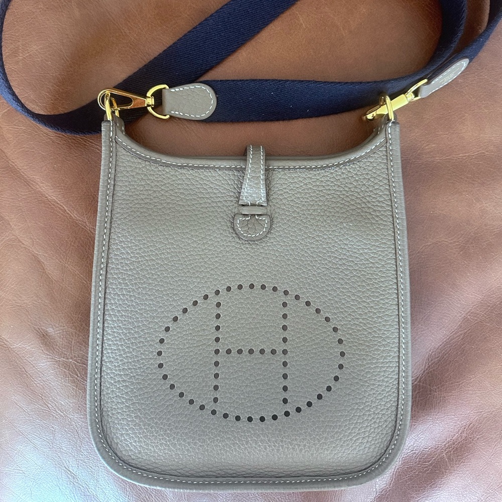 Hermes Gray and Blue Crossbody Bag